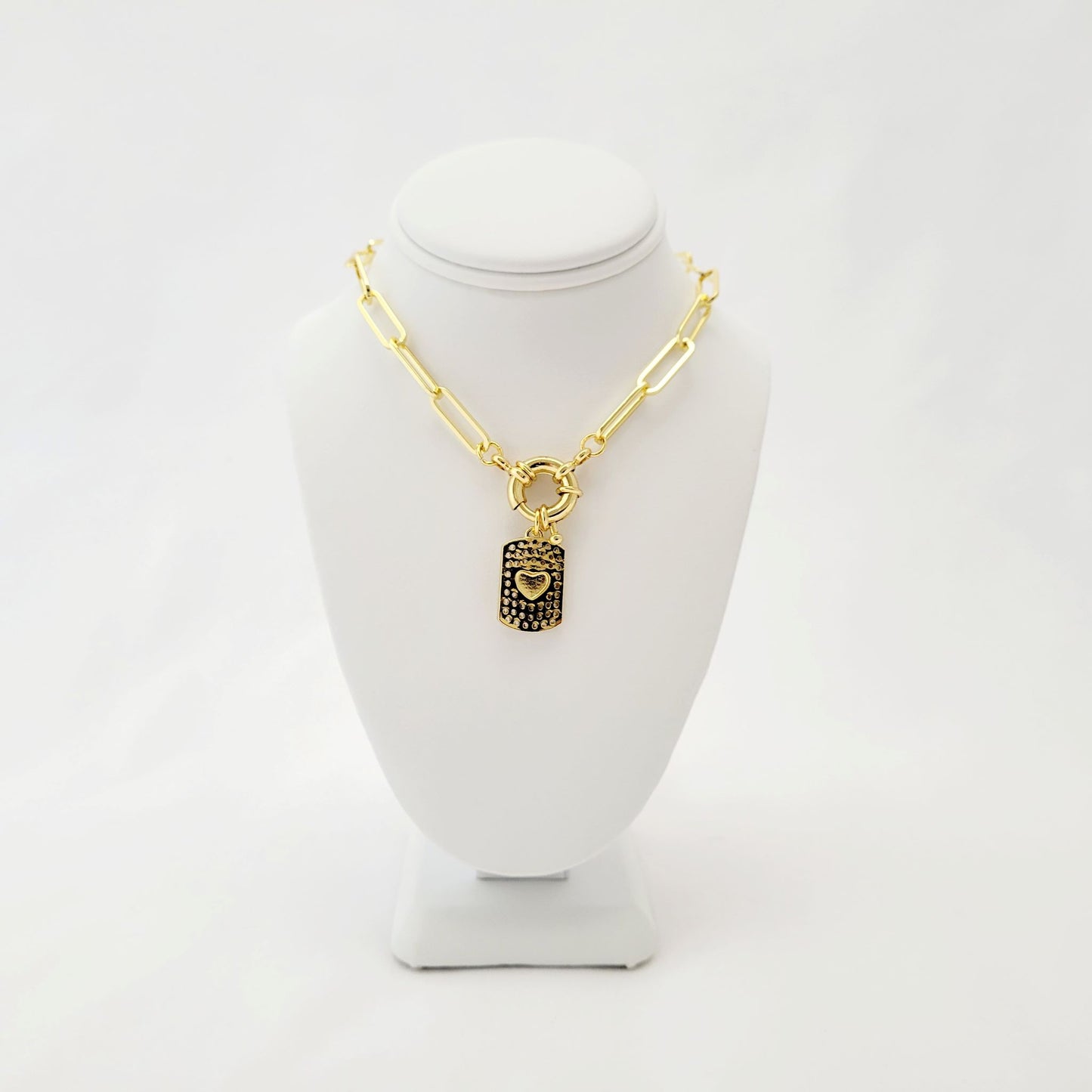 Gold Necklace With Dog Tag