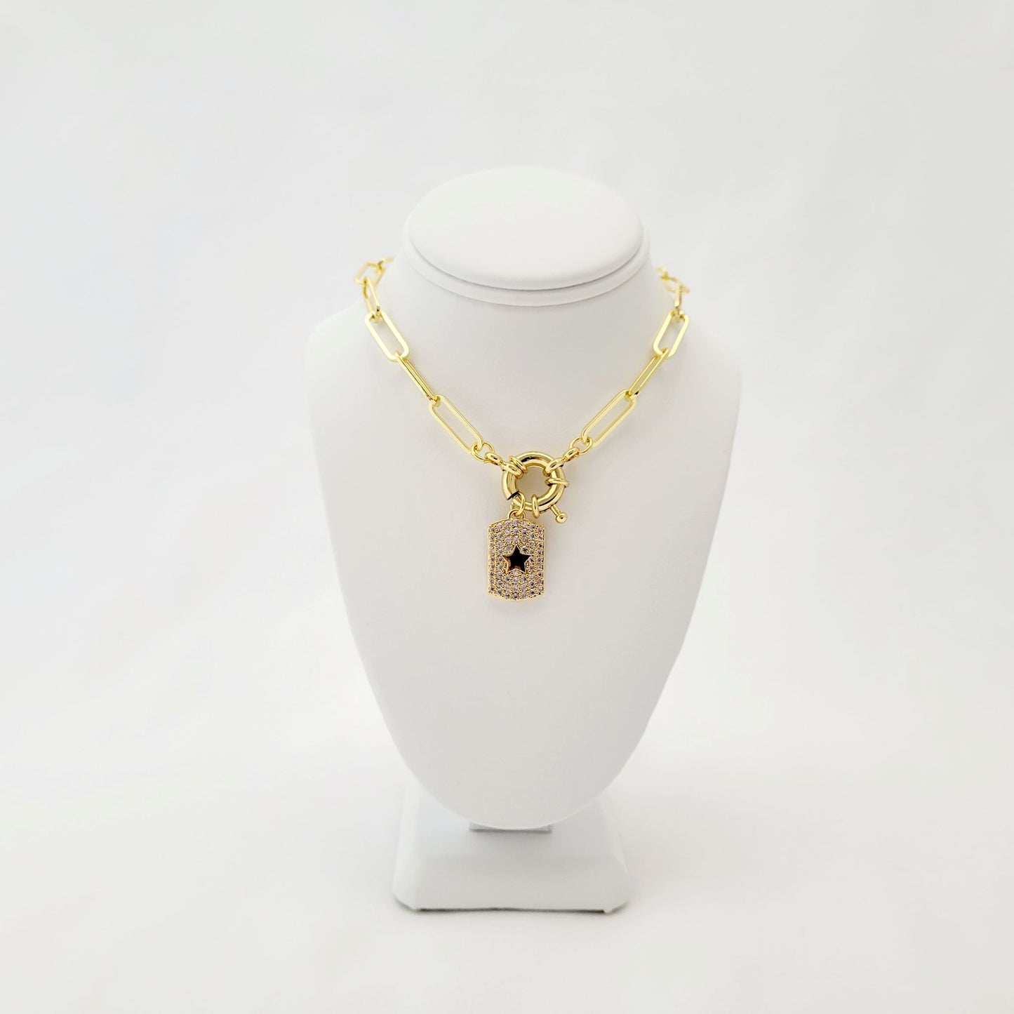 Gold Necklace With Dog Tag