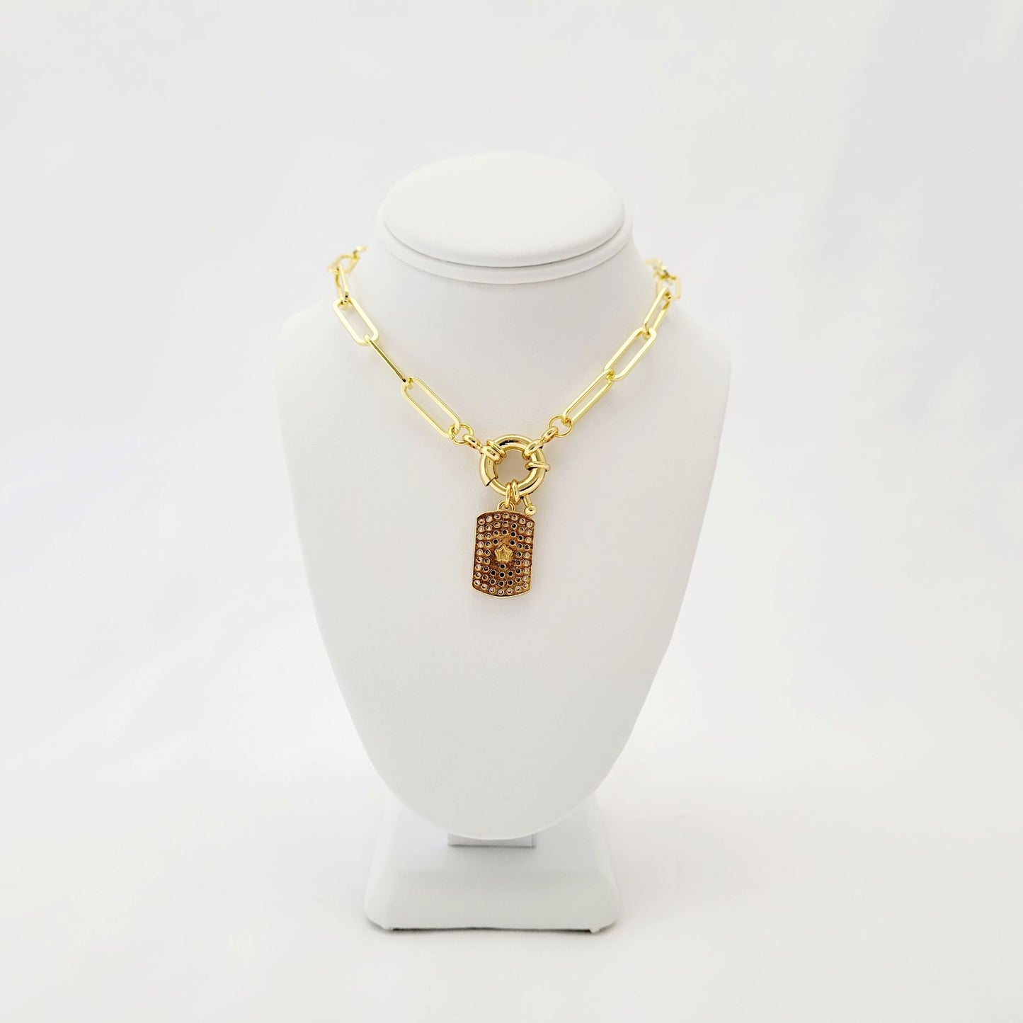 Gold Necklace With Dog Tag