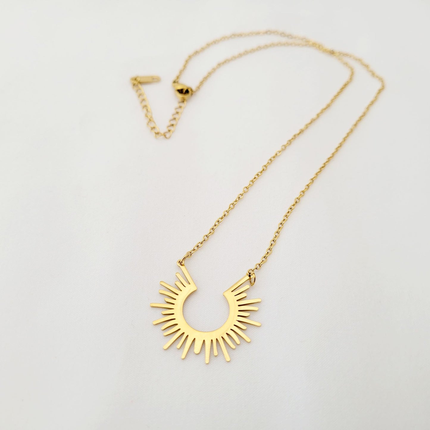 Gold Necklace With Sun Rays