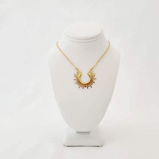 Gold Necklace With Sun Rays