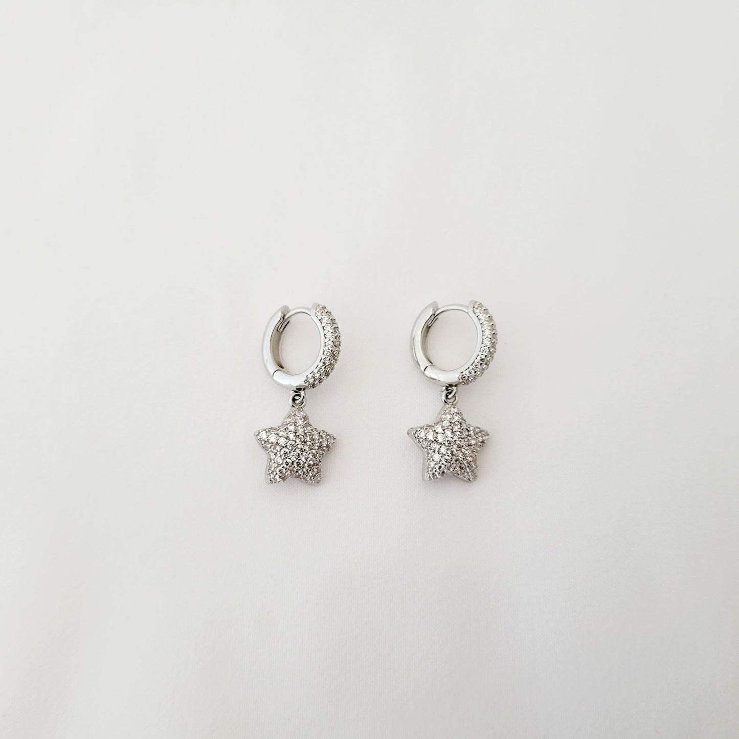 Silver Mini Hoops With Star